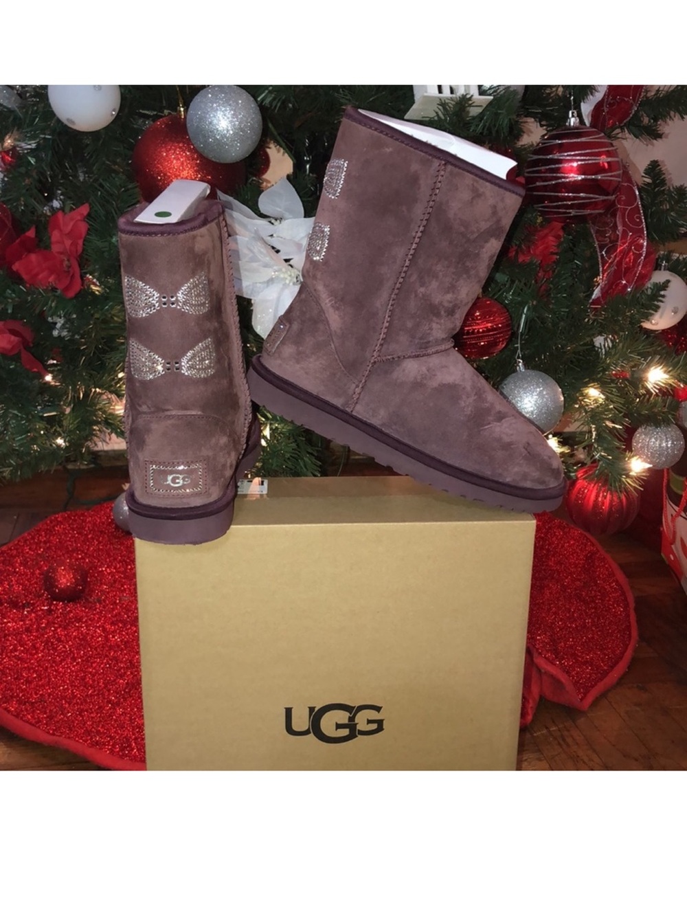 UGG Short Shearling-Lined Boot in Deep Plum